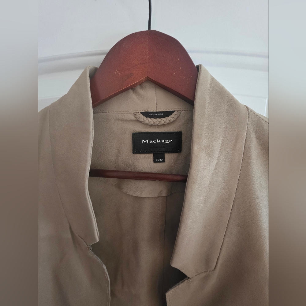 Mackage Leather Blazer Camel Tan Size XS - Picture 2 of 8